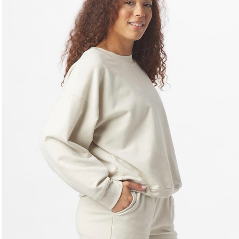 Glyder Vintage Oversized Crewneck Sweater BeigeSize S